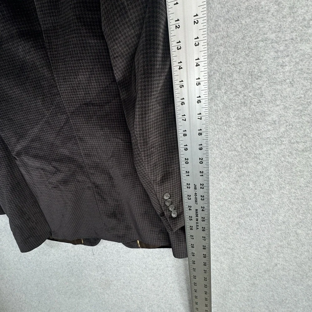 Jones New York Velvet Cotton Blazer Brown‎ Houndstooth 44L Sport Coat